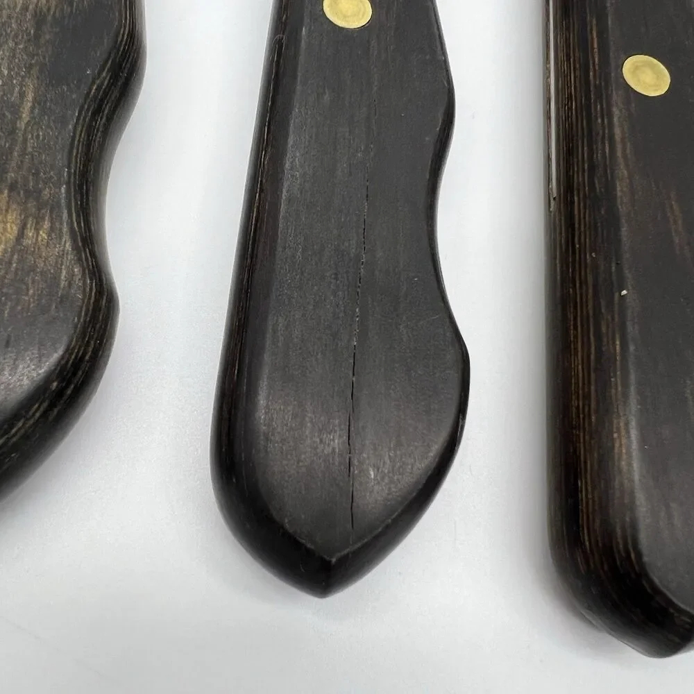 Set (7) TRAMONTINA Porterhouse SERRATED STEAK KNIVES w/ WOODEN WALL Hang/Drawer